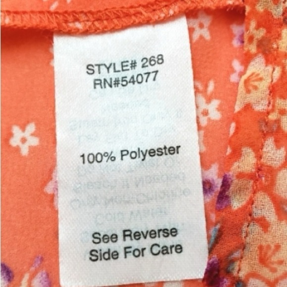 CAbi # 268 Merrow Edge‎ Orange Garden Floral Sleeveless Top in Size XS casual - Picture 11 of 14